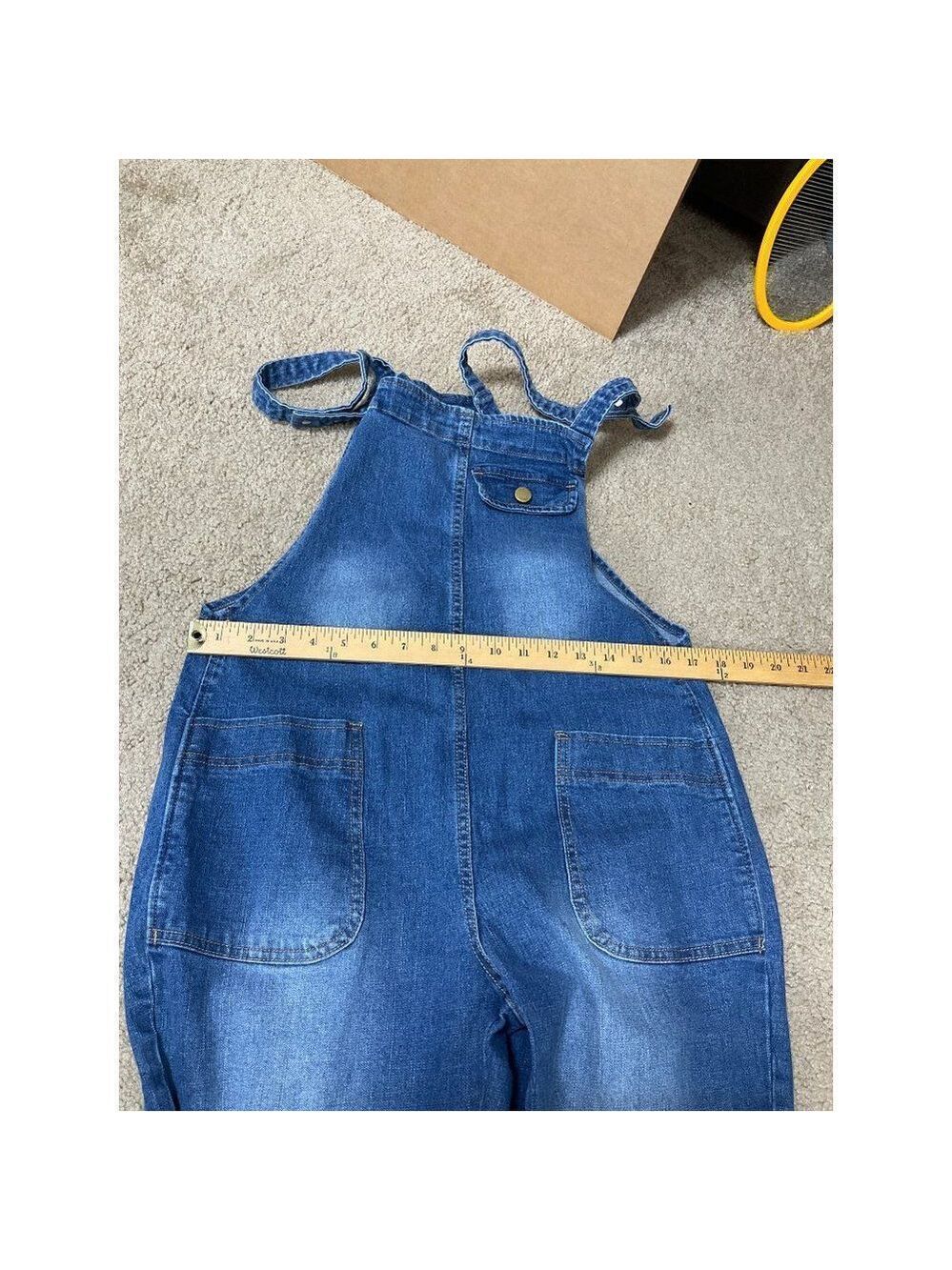 Unbranded Denim Coveralls Romper All in One Small Dungarees Womens - Picture 7 of 9